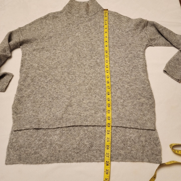 Gray Mock Neck Oversized High Low Sweater Size S - Picture 8 of 10